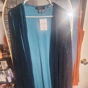 Suede Teal Longing cardigan